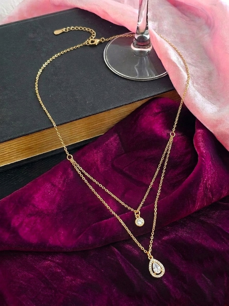 Elara Teardrop Layered Necklace