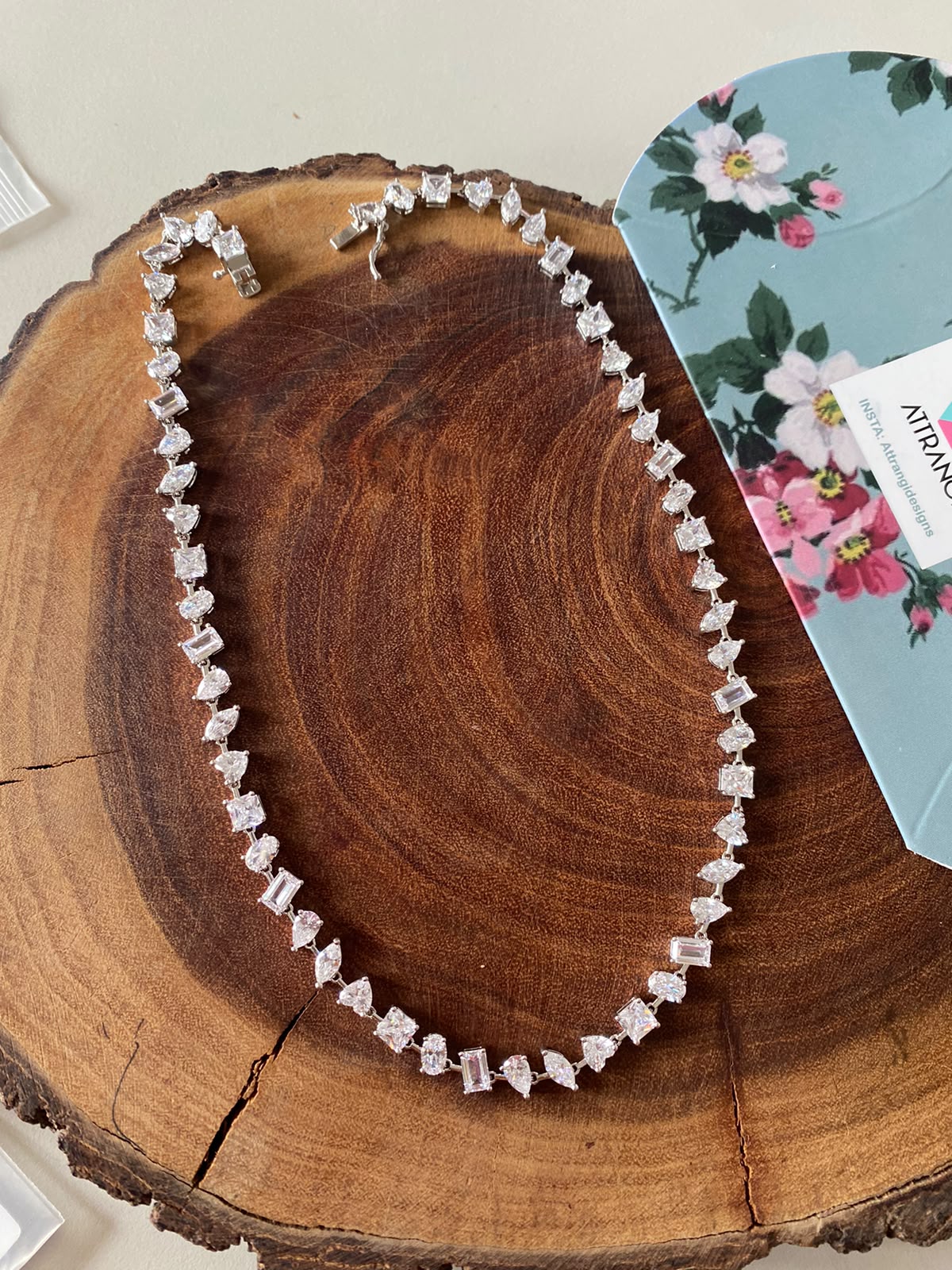 So Fine Multi Soltiaire 30 Cents Tennis Necklace