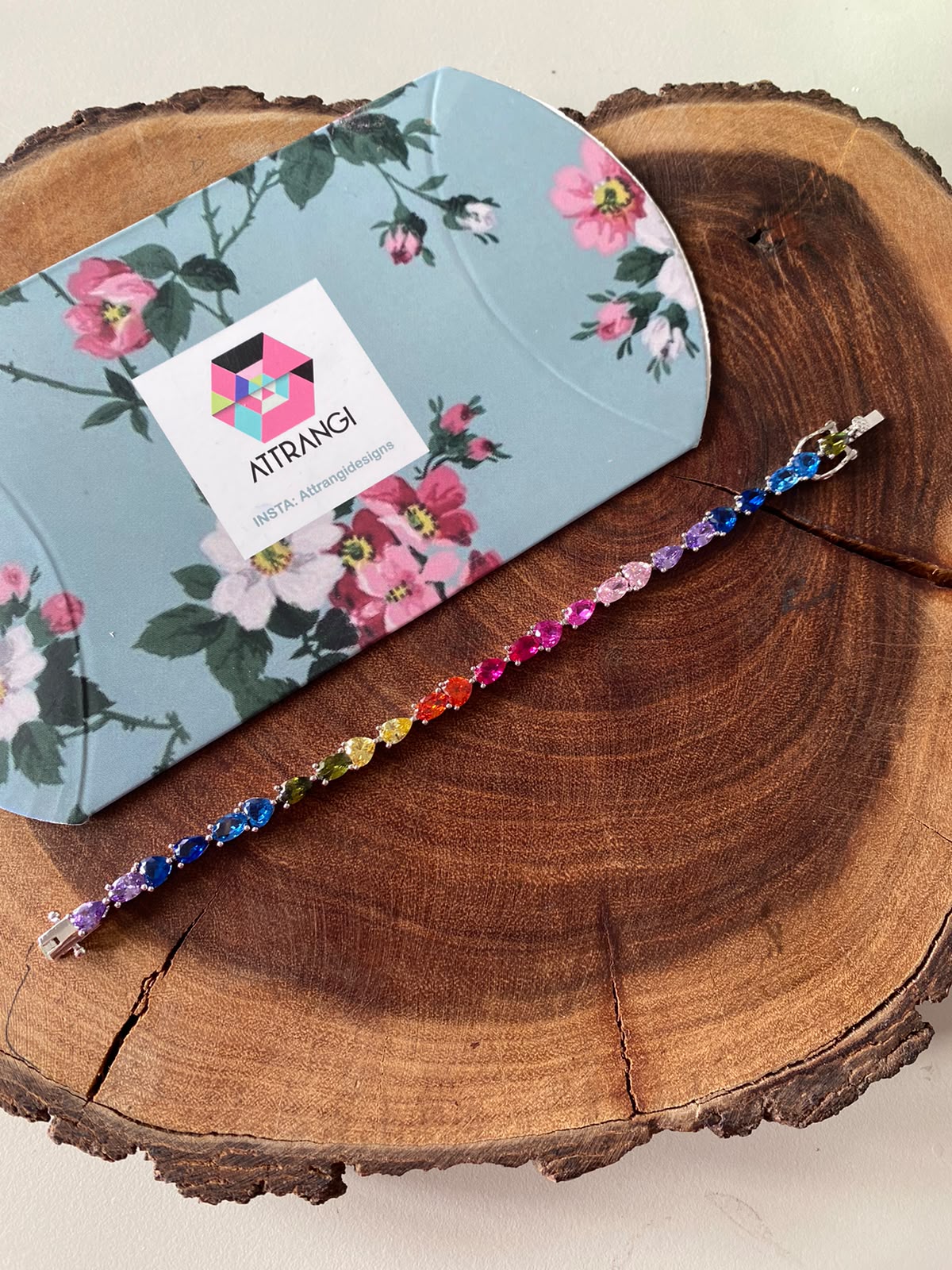 Gembaba Multi-Gem Coloured Multi-Solitaire Tennis Bracelet