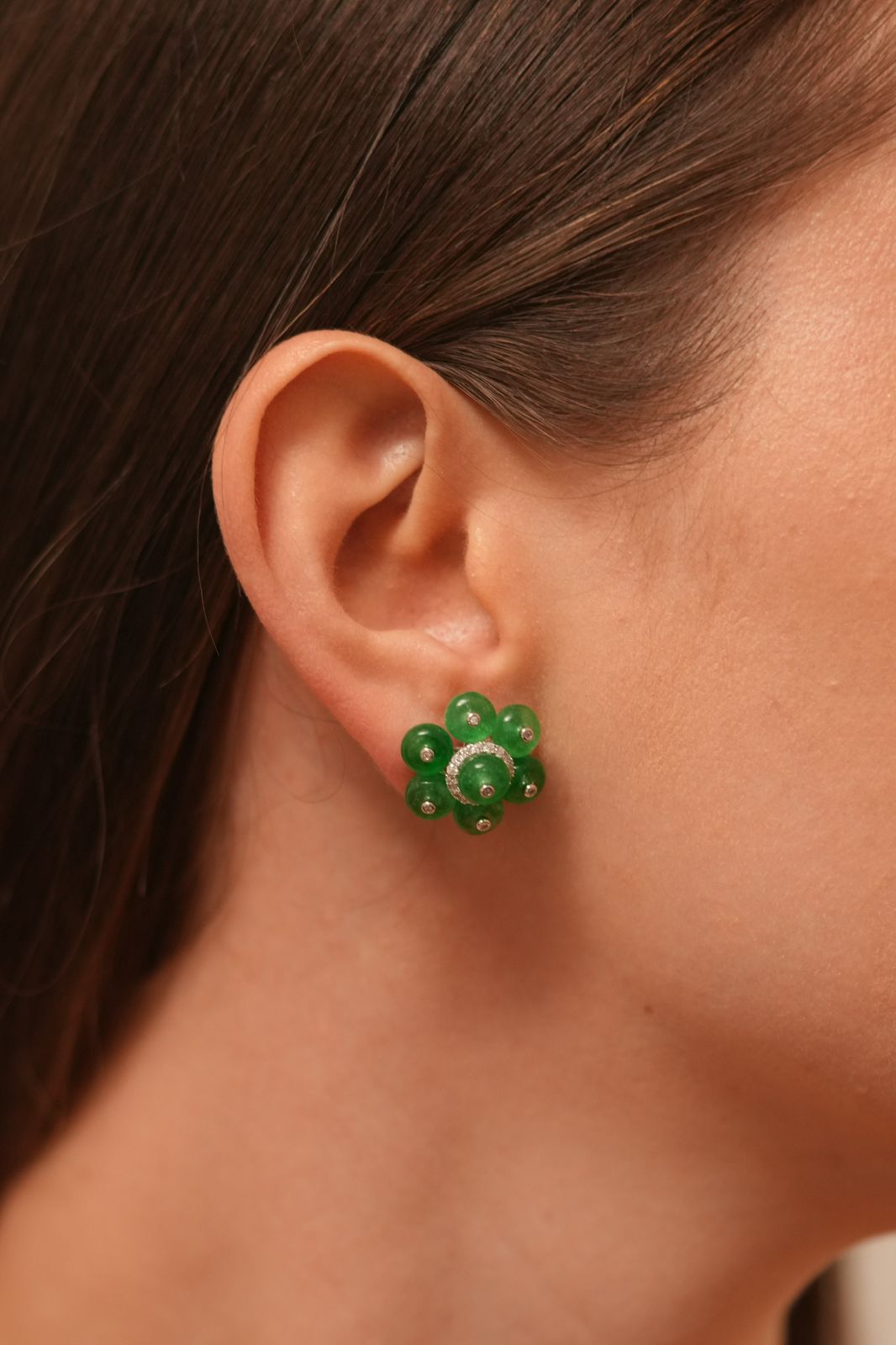 Green Goblet Tutti Frutti Diamond Earrings