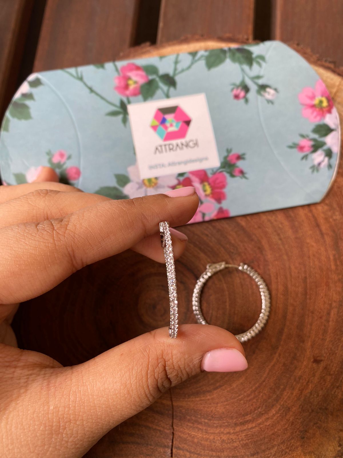Slim Big Diamond Hoops