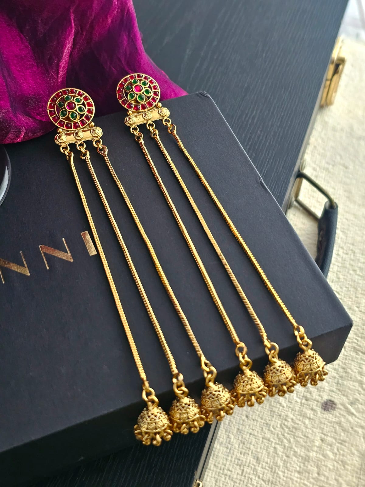 Varnika Triple Chain Earrings