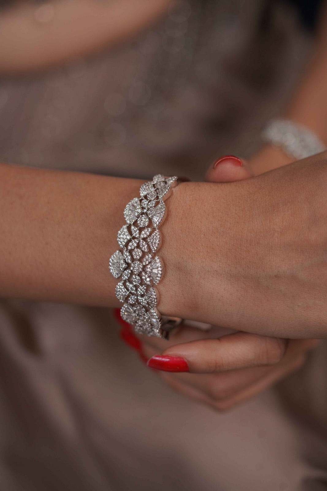 Baguette Blow Diamond Daily Wear Thick Bracelet