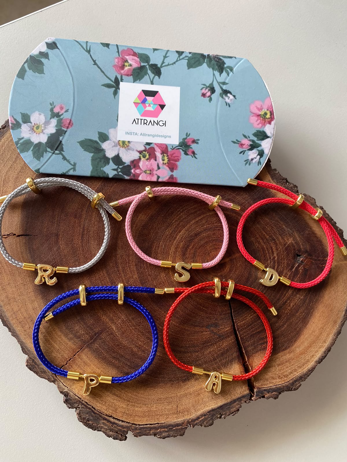 Colour Burst Daily Wear Rakhi Bracelet | Alphabet Customised