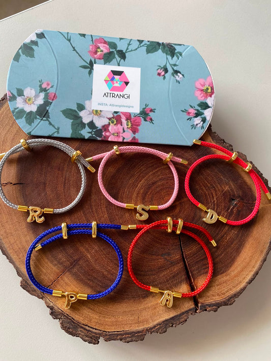 Colour Burst Daily Wear Rakhi Bracelet | Alphabet Customised