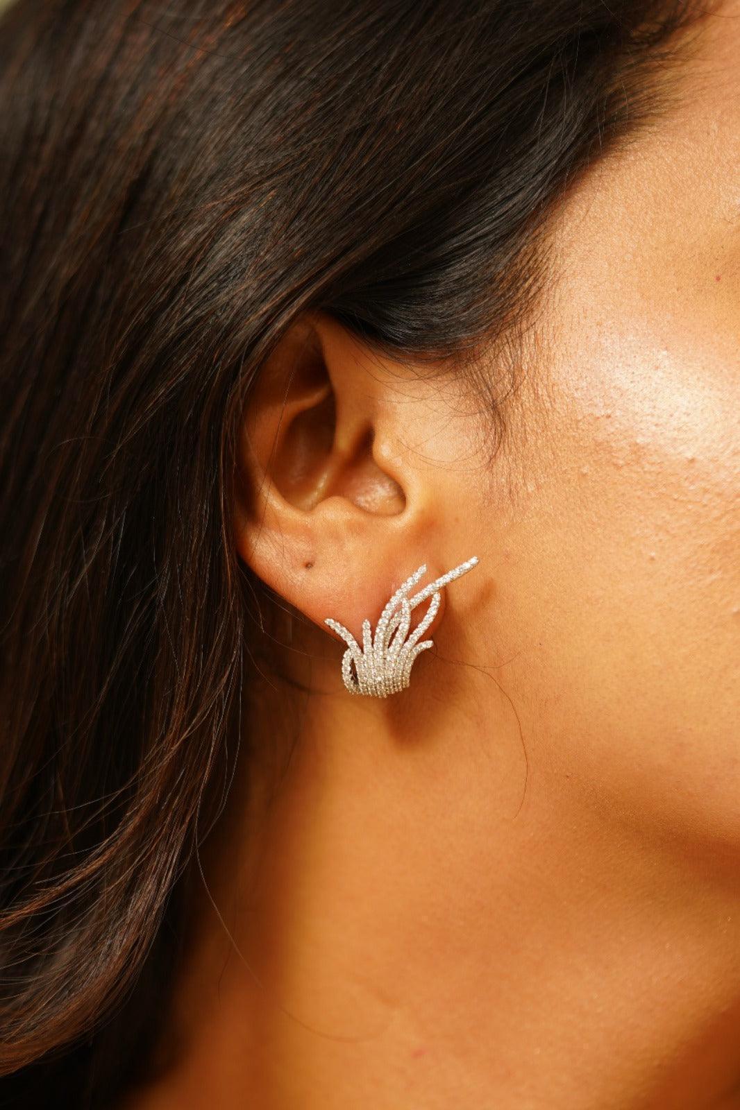 Diamond Sea Weed Designer Diamond Studs