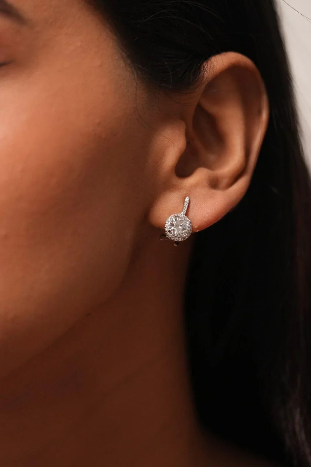 Classic Round Solitaire Drop Earring