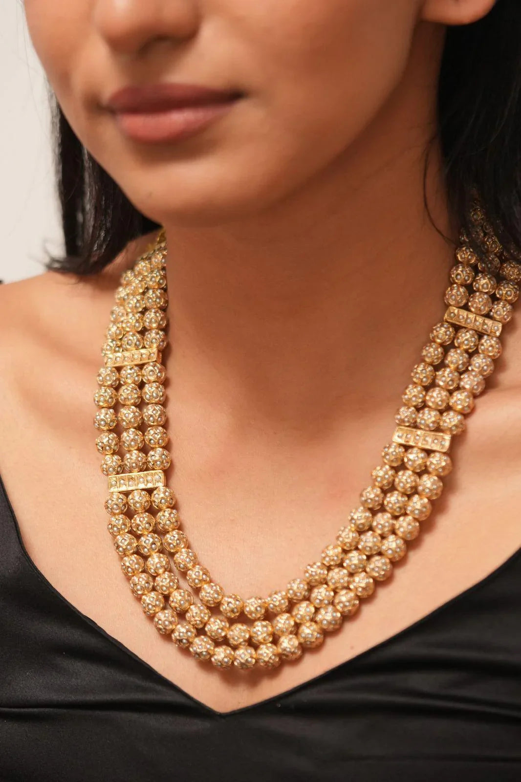 Sona Moti 3 Layer Haar Mala | Necklace