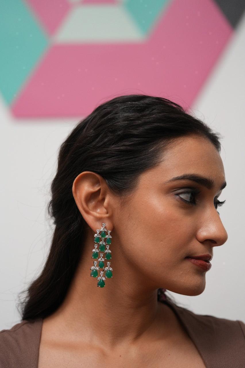 Gleam and Glam Gemstone Diamond Earrings | GemZee Collection