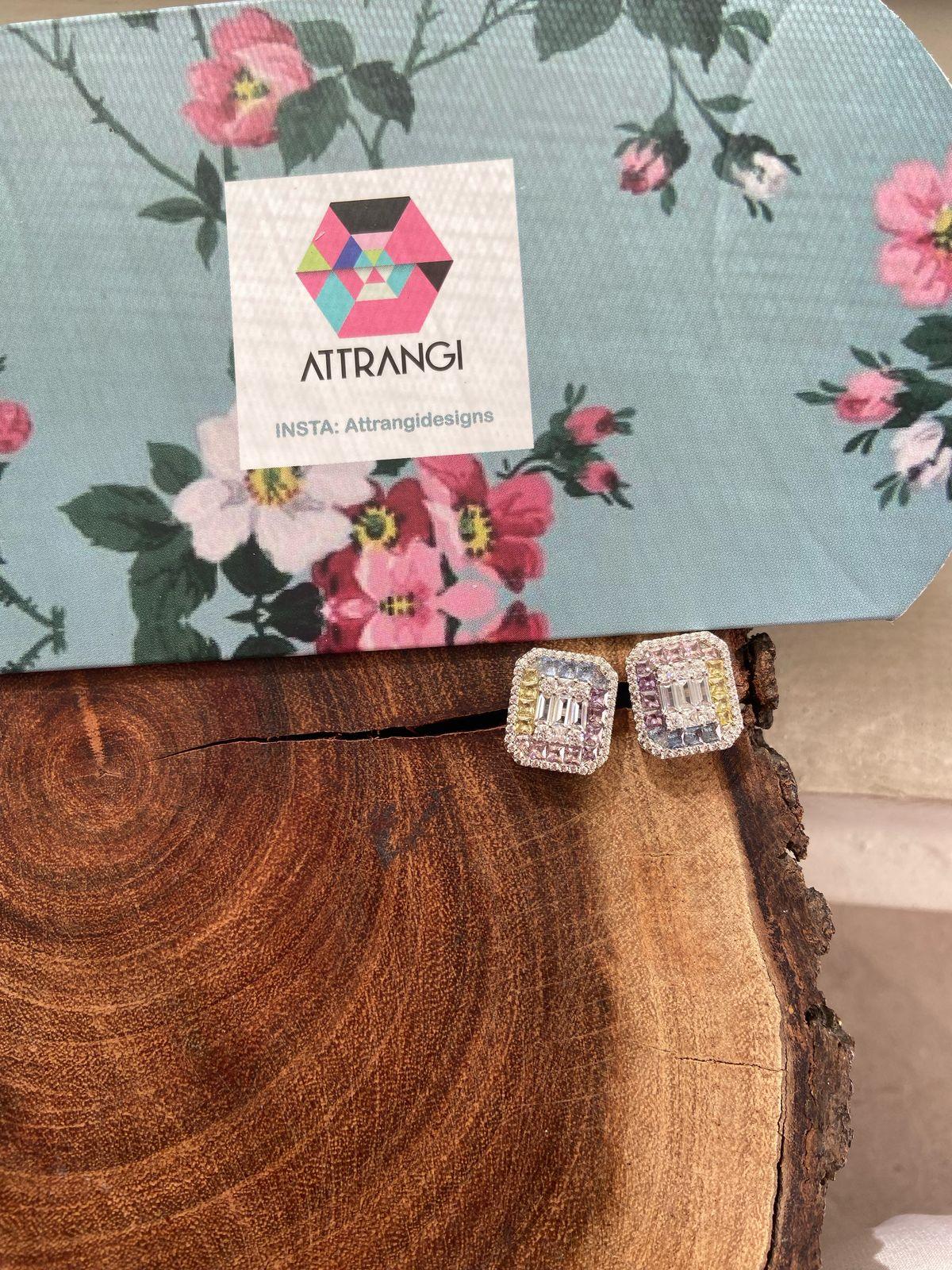 Gloria Fused Diamond Coloured Stone studs