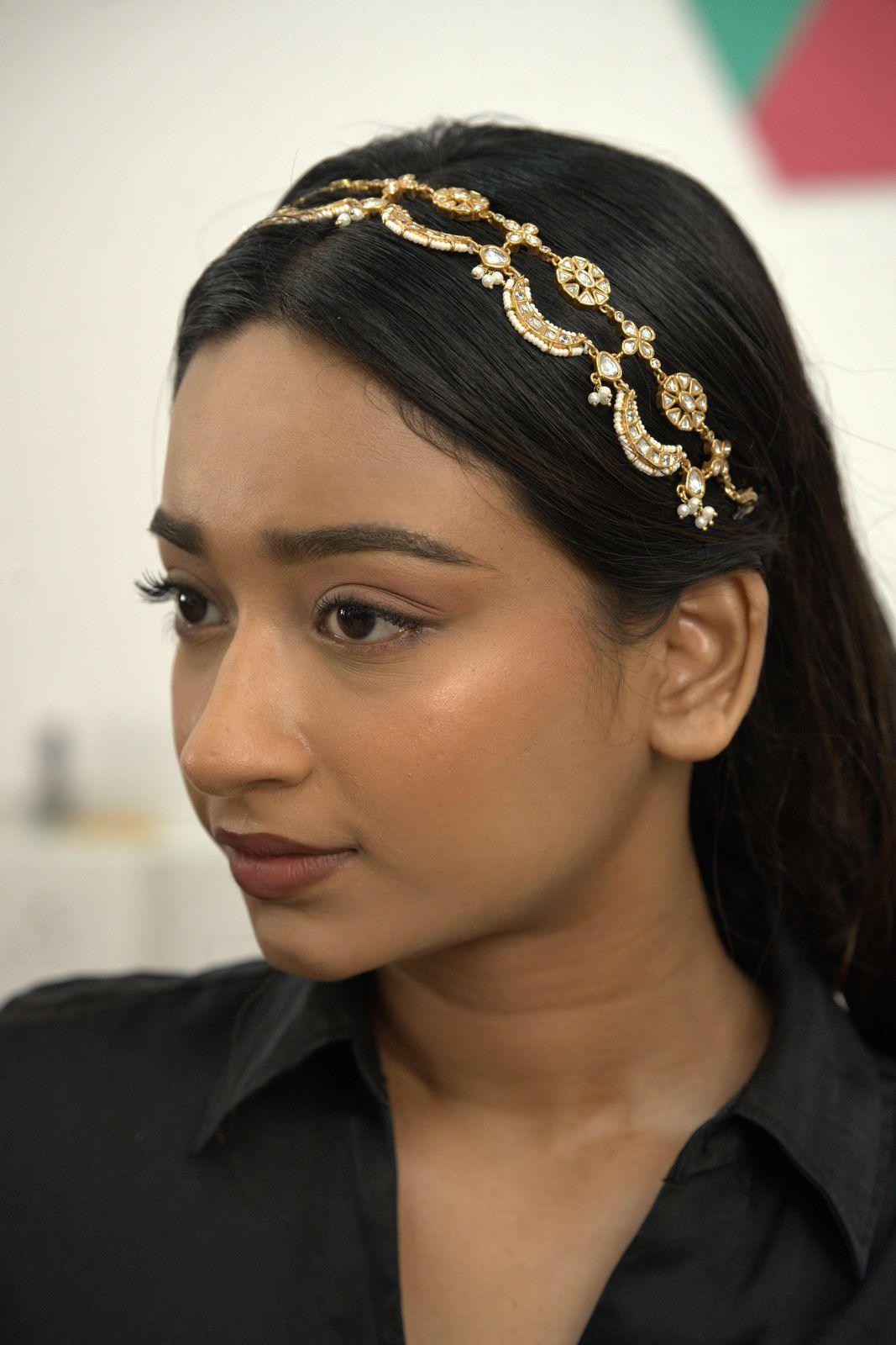 Mehekili Moissanite Polki Sheeshband | Hairband