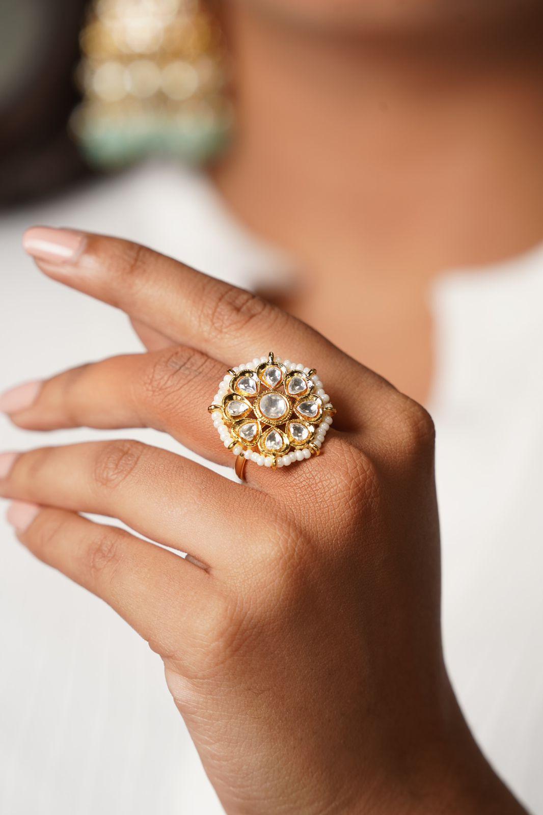 Bhumika Polki Small Indian Ring