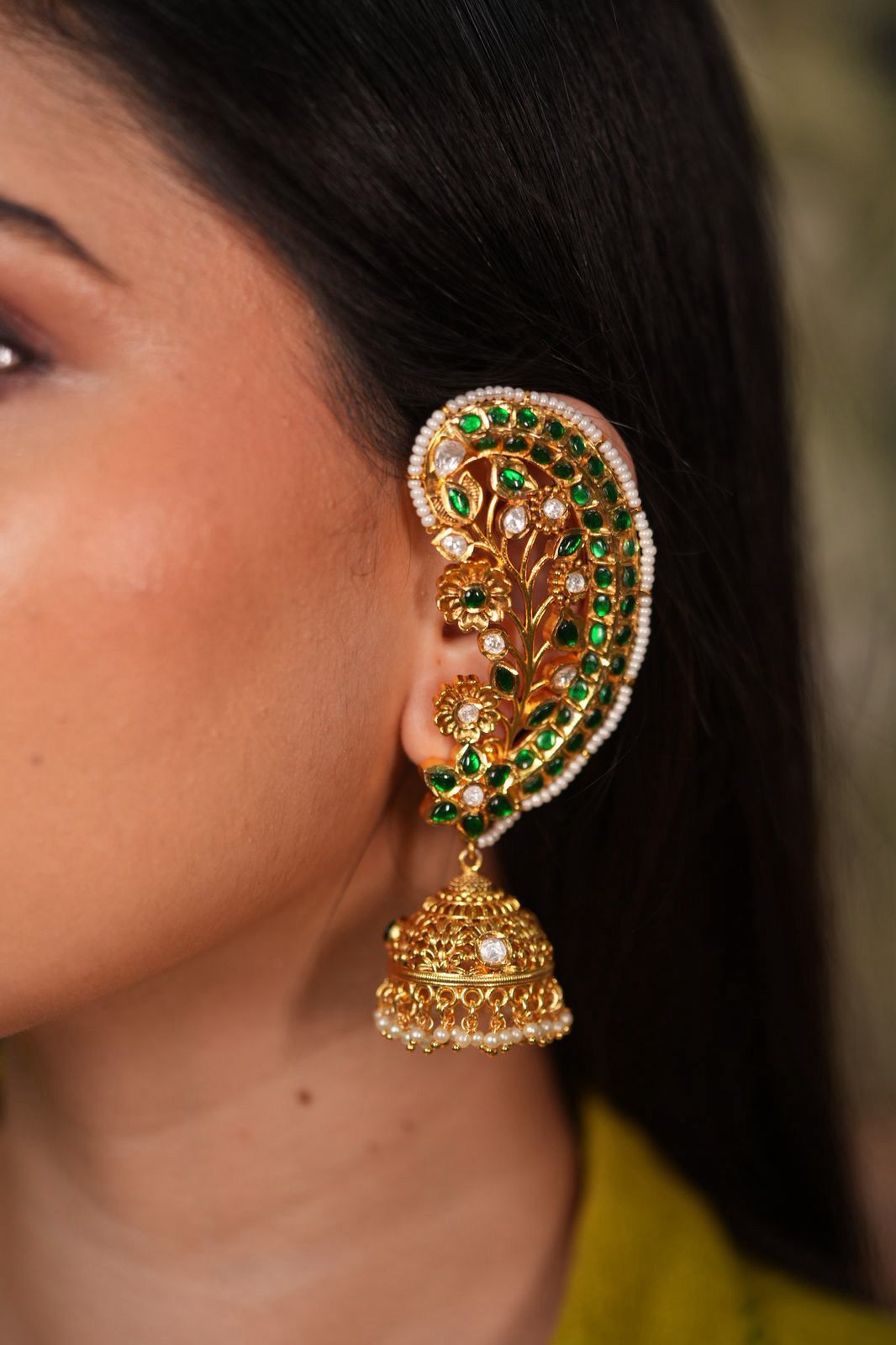 Jugni Earcuff Big Polki Indian Jhumka