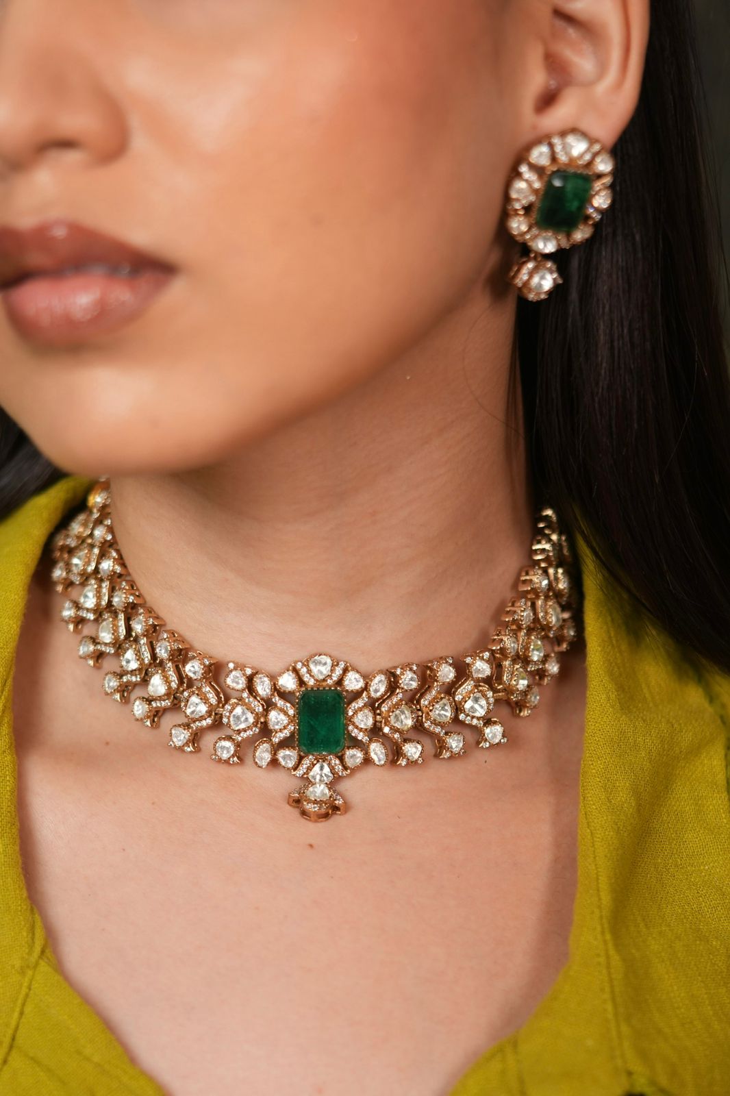 Vasanti Sleek Polki Indian Choker Set