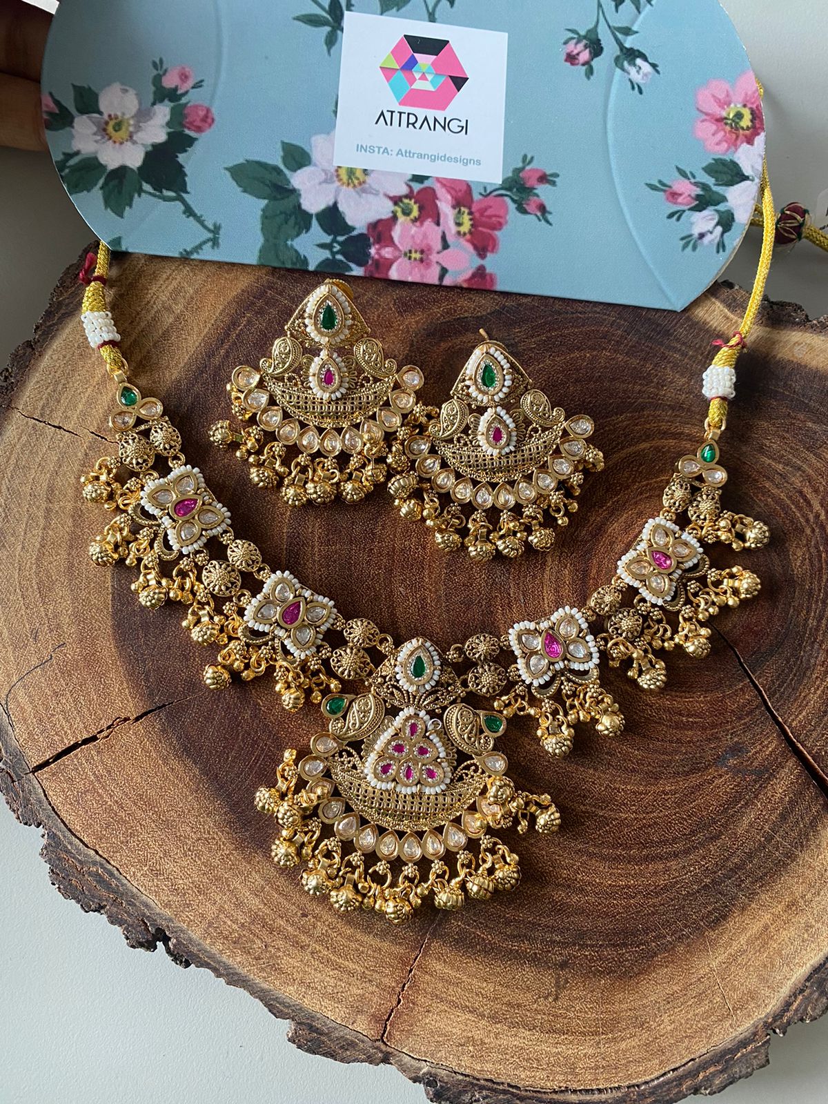 Padmohini Gold Traditional Necklace Set | Sone Pe Suhaga