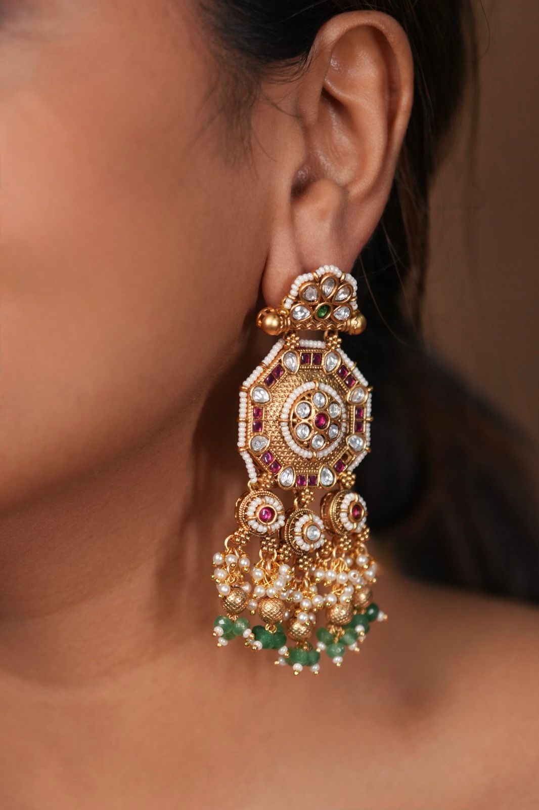 Leela Traditional Gold Oversized Indian Big Earring | Sone Pe Suhaga