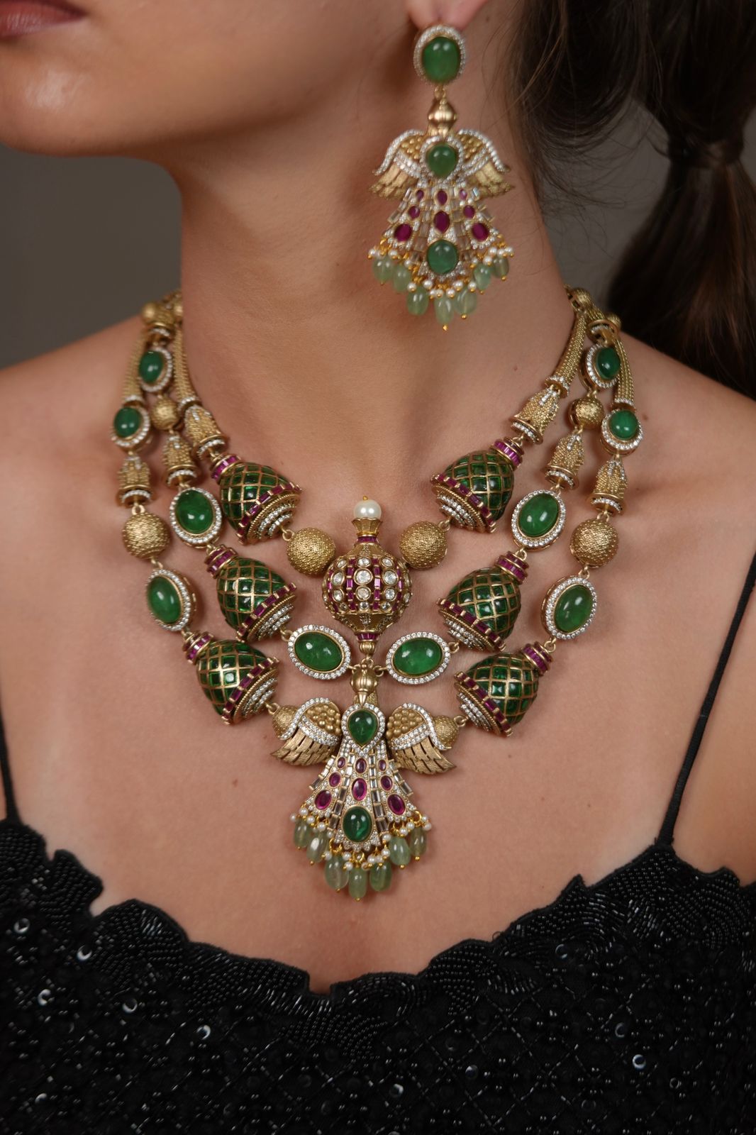 Garuda Designer Polki Indo western Necklace Set