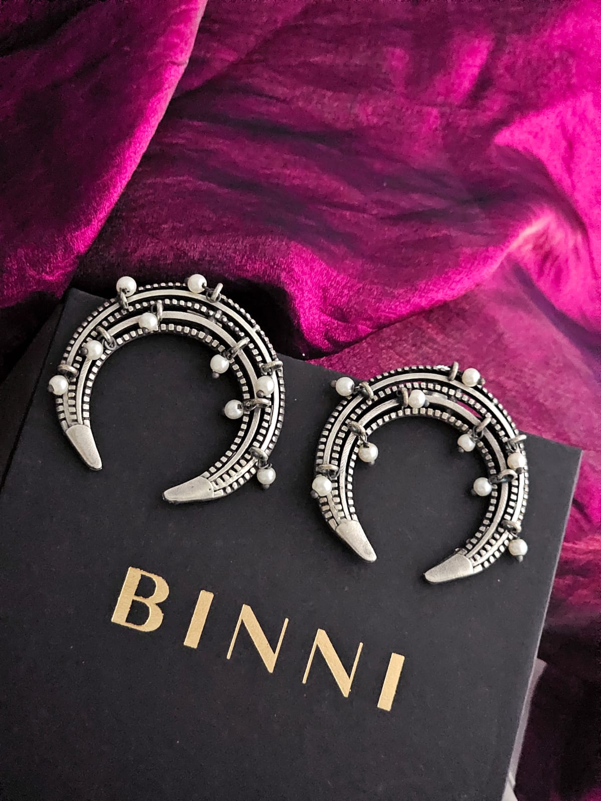 Sofia Grace Crescent German Silver Studs