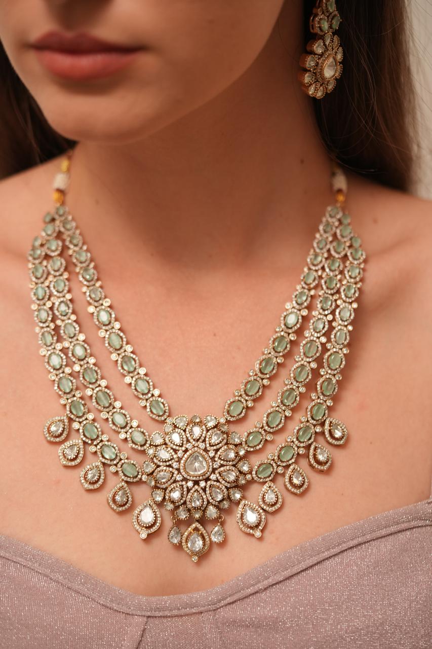 Sarah 3 Layer Polki Necklace