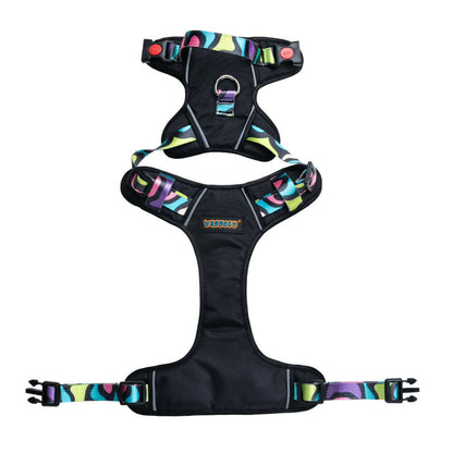 Waggety Adjustable Full Body Dog Harness - Comfortable Fit, Lightweight Polyester, Black
