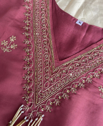 KC Roman Silk Palazzo Suit For Women Wedding Wear Pink
