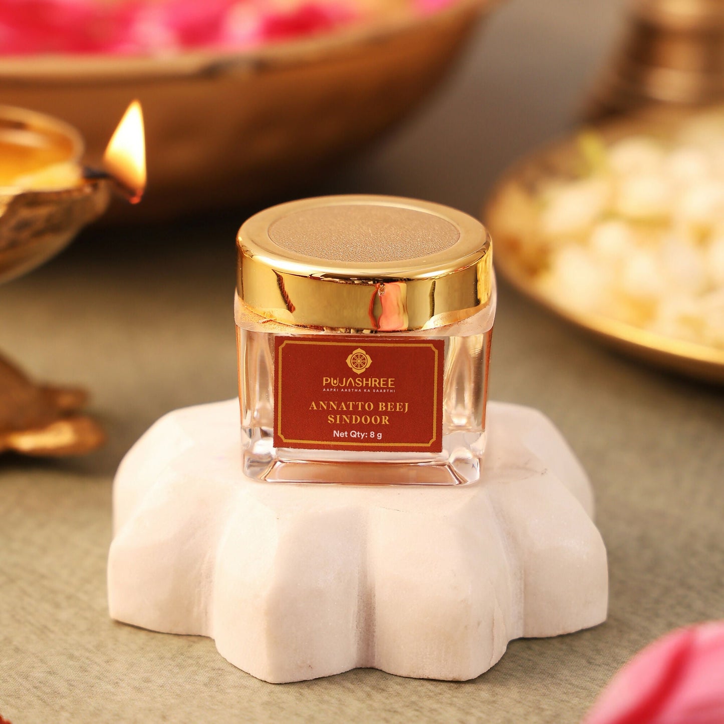 Pujashree Annatto Beez Sindoor  Traditional Sacred Sindoor for Puja & Religious Rituals