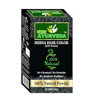 VedicAyurveda Natural Henna hair color Soft Black