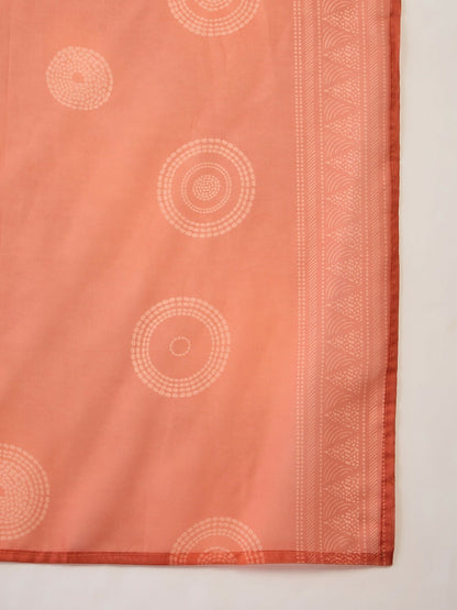 The52 Women's Gorgeous Rayon Embroidery Straight Kurta with Pant And Dupatta Set-Orange