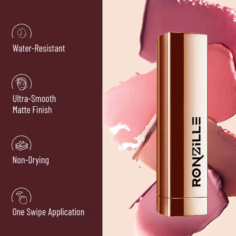 Ronzille Natural Colored Long Stay Matte Lipstick - Shade 16