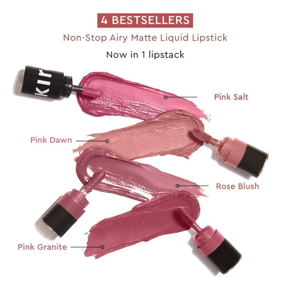 Kiro Four Play Non-Stop Airy Matte Liquid Lip Stack  Paramount Pink