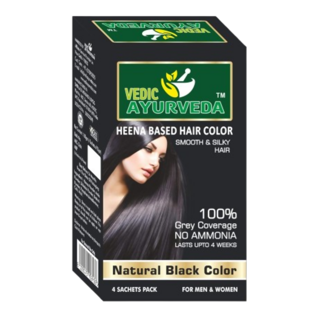 VedicAyurveda Natural Pure Henna Based Hair Color - Natural Black