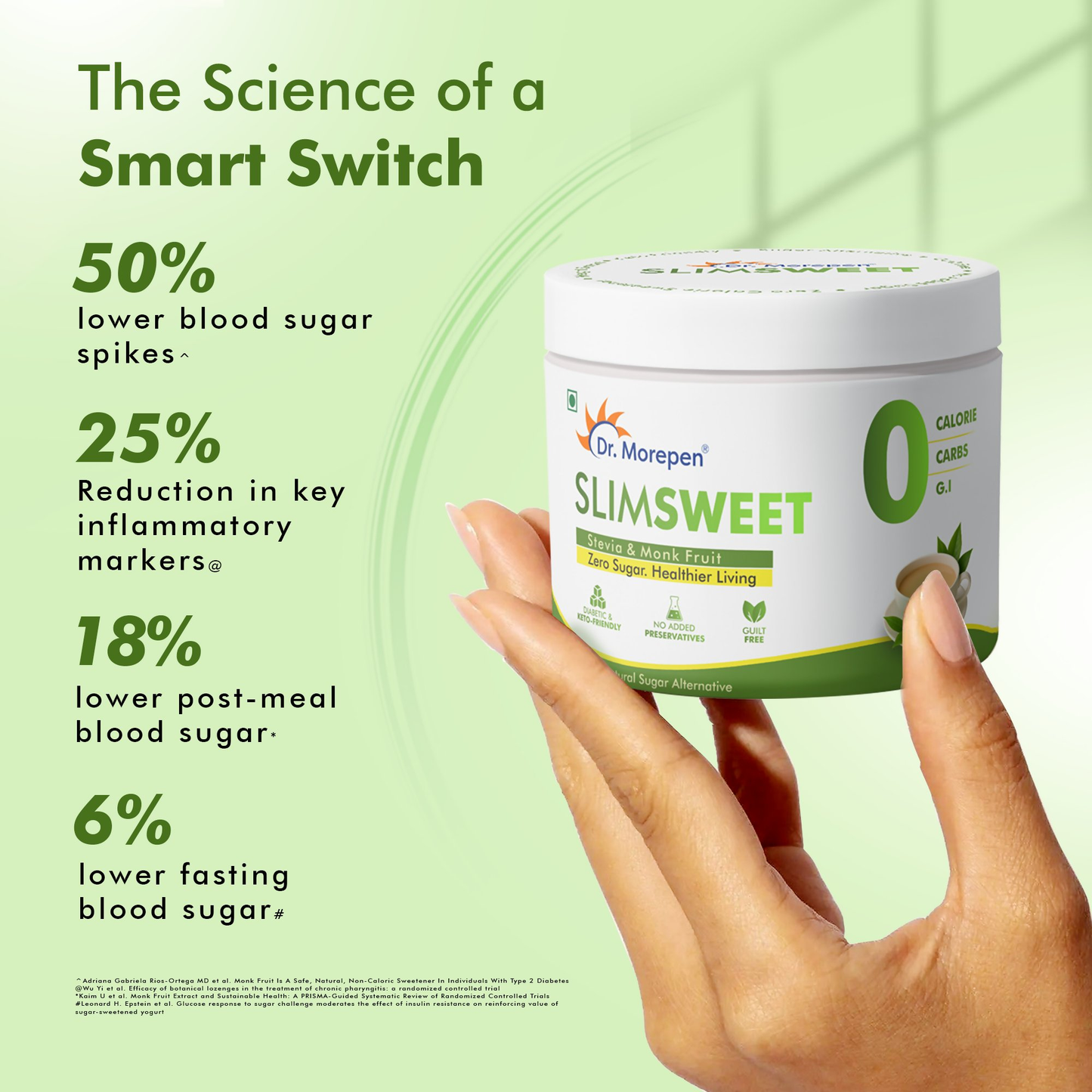 Dr. Morepen Slimsweet Natural Sugar Substitute with Stevia & Monk Fruit