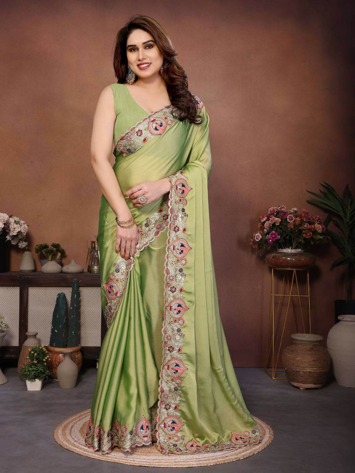 Teeya Creation New Trendy Party Wear Soft Silk Saree-Light_Green