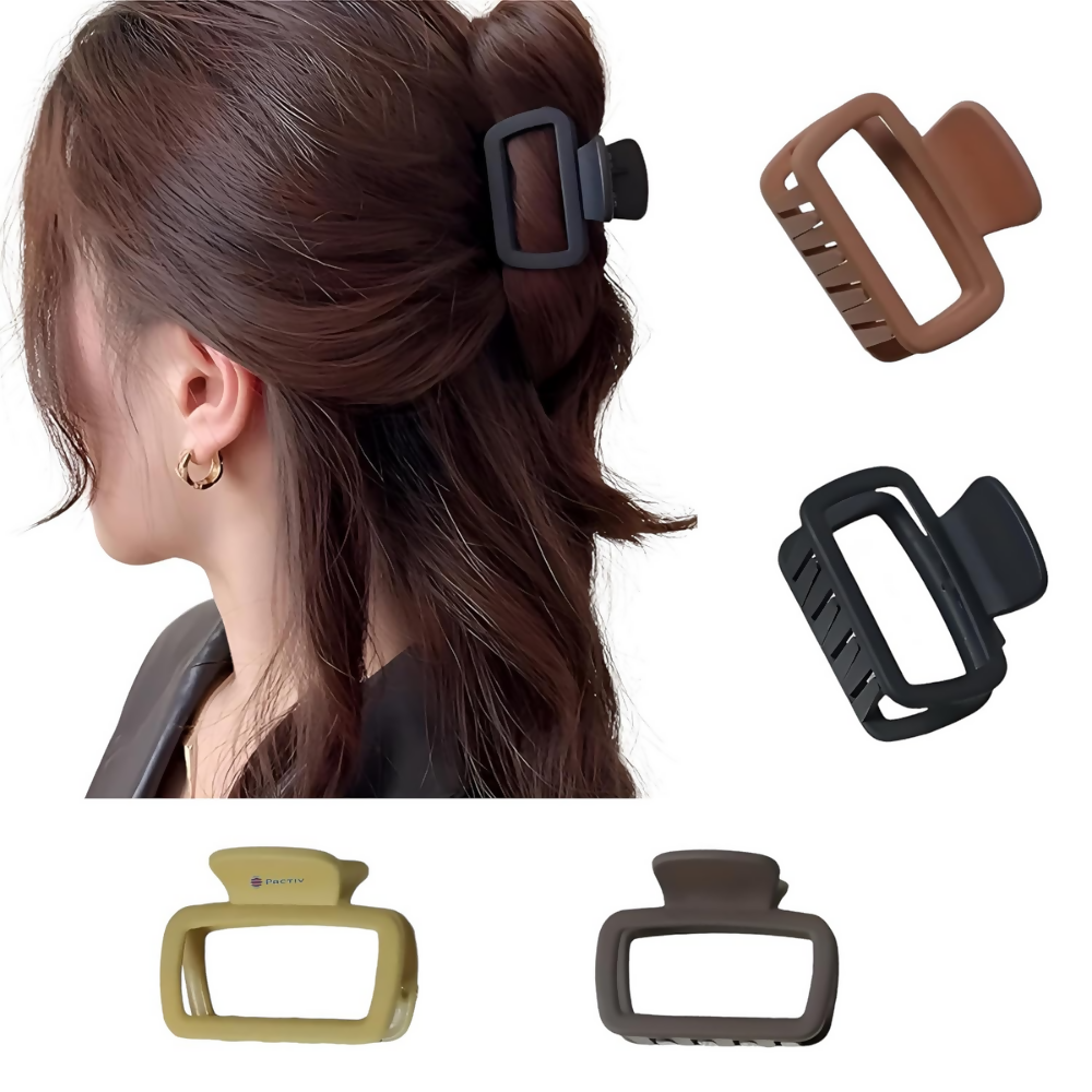 PACTIV Solid Color Matte Hollow Out Hair Claw Clips