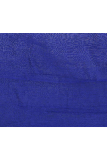 Piyari Fashion Women's Blue Embellished Cotton Blend Jamdani Saree