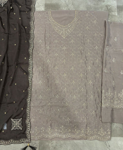 KC Designer Beige 3 Piece Salwar Suit For Women Indian Wear