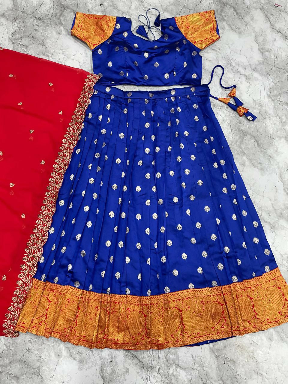 Teeya Creation New Trendy Stylist South Style Lehenga Choli Set - Blue