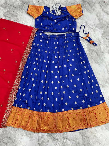 Teeya Creation New Trendy Stylist South Style Lehenga Choli Set - Blue