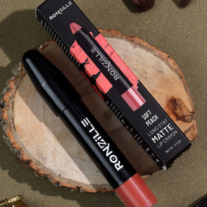 Ronzille Long Stay Matte Lip Crayon - Soft Peach