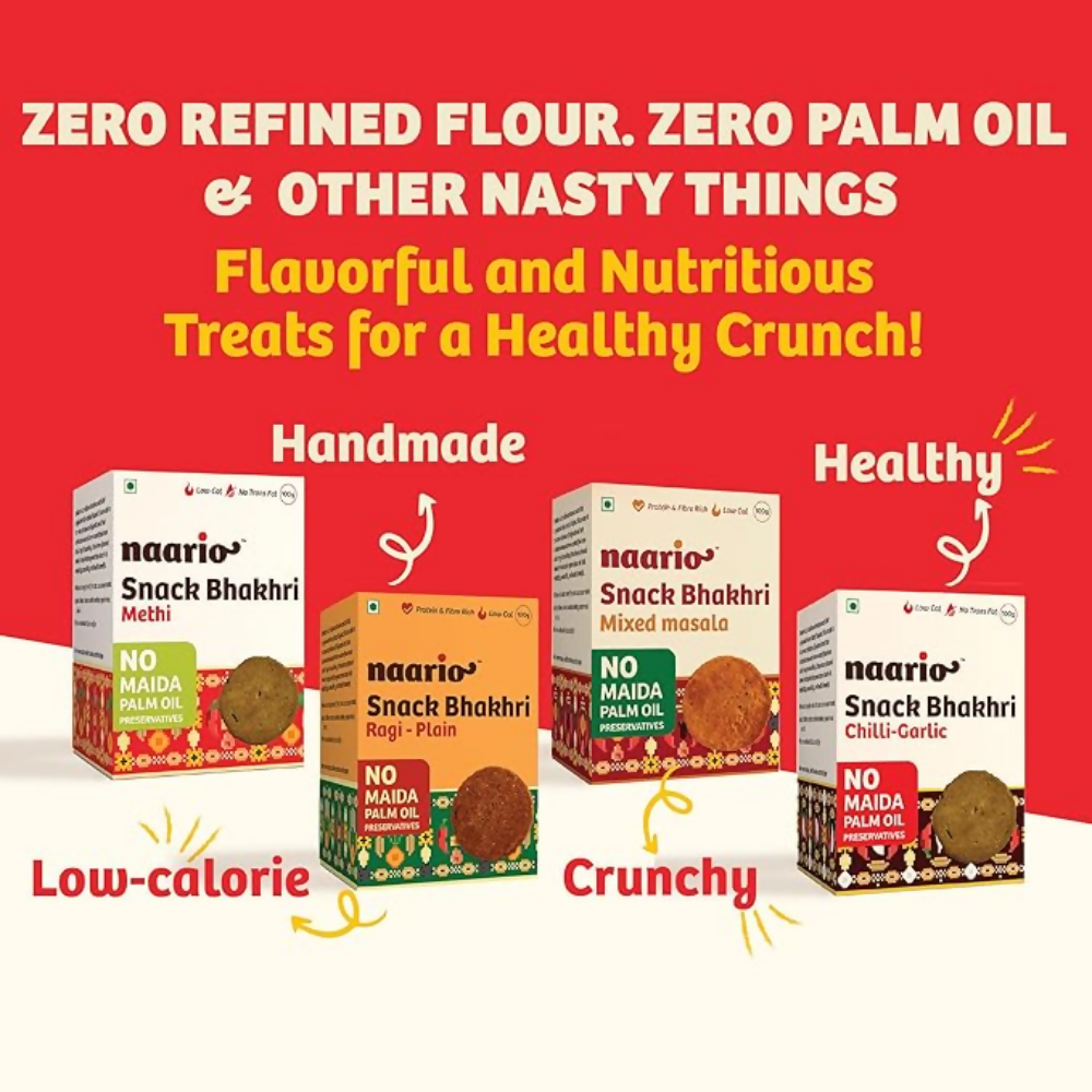 Naario Chilli Garlic, Methi, Plain, Masala, Peri Peri Crackers