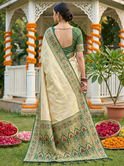 Shree Shyam Fashion Green Soft Silk Saree
