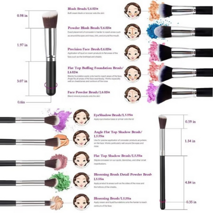 Bronson Professional Premium 10 Pcs Makeup Brush Set