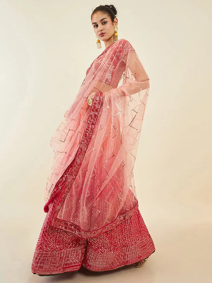 Tulsi Art Mesmerizing Pink Sequins Art Silk Festival Wear Lehenga Choli