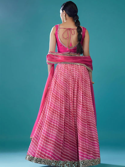 Tulsi Art Precious Pink Digital Printed Organza Event Wear Lehenga Choli With Dupatta
