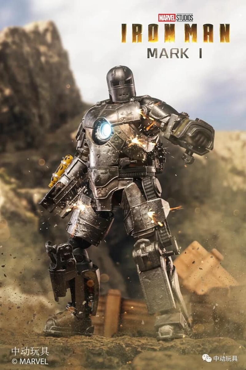 ZD Toys Iron Man Mark I Action Figure ( w Light Up Function )