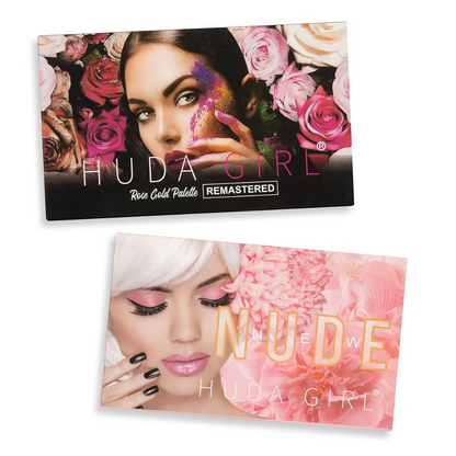 Huda Girl Beauty Rose Gold Remastered & Nude Edition Eyeshadow Palette - 36 Matte and Shimmer Finishes