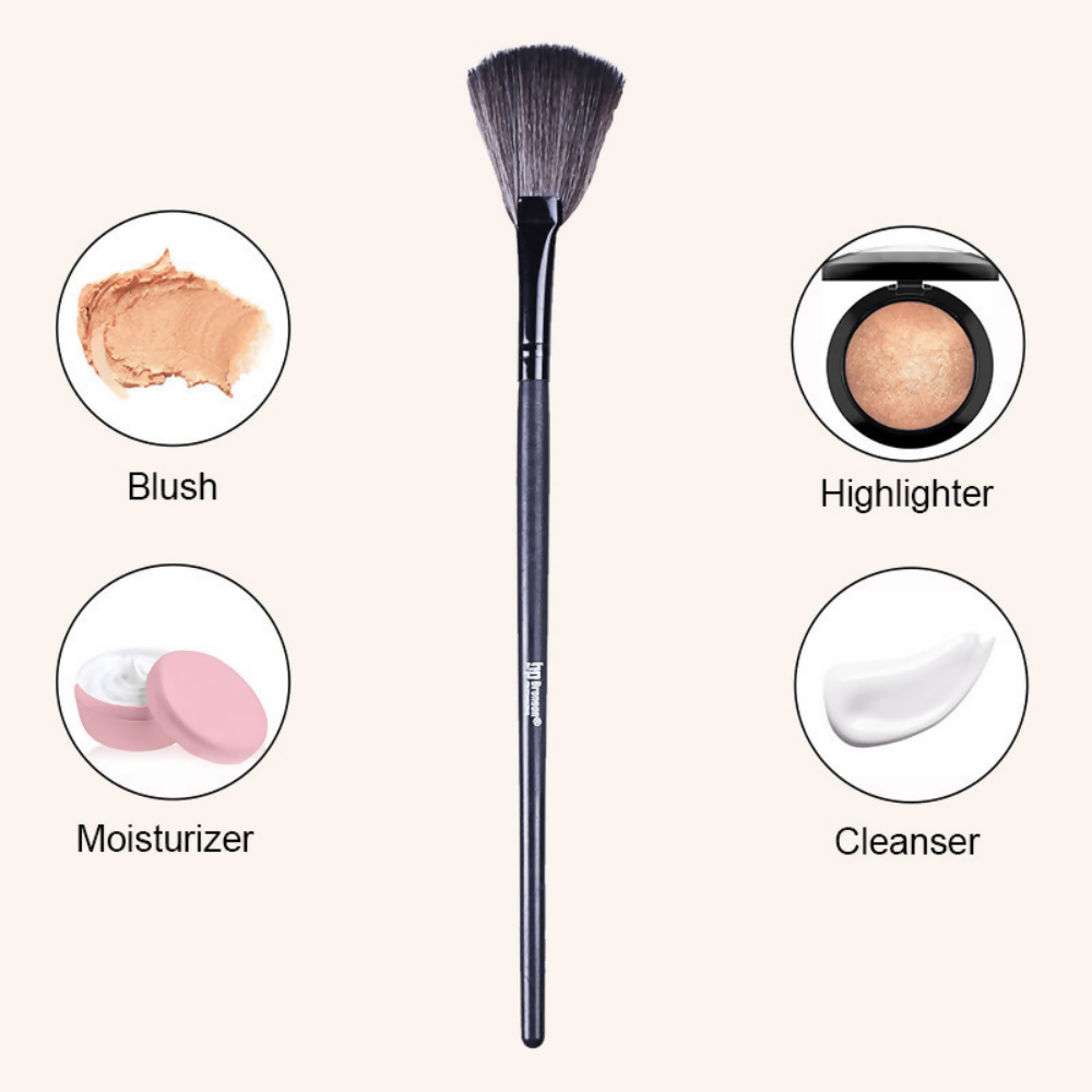 Bronson Professional Fan Makeup Brush for Highlighter & Smooth Powder Application