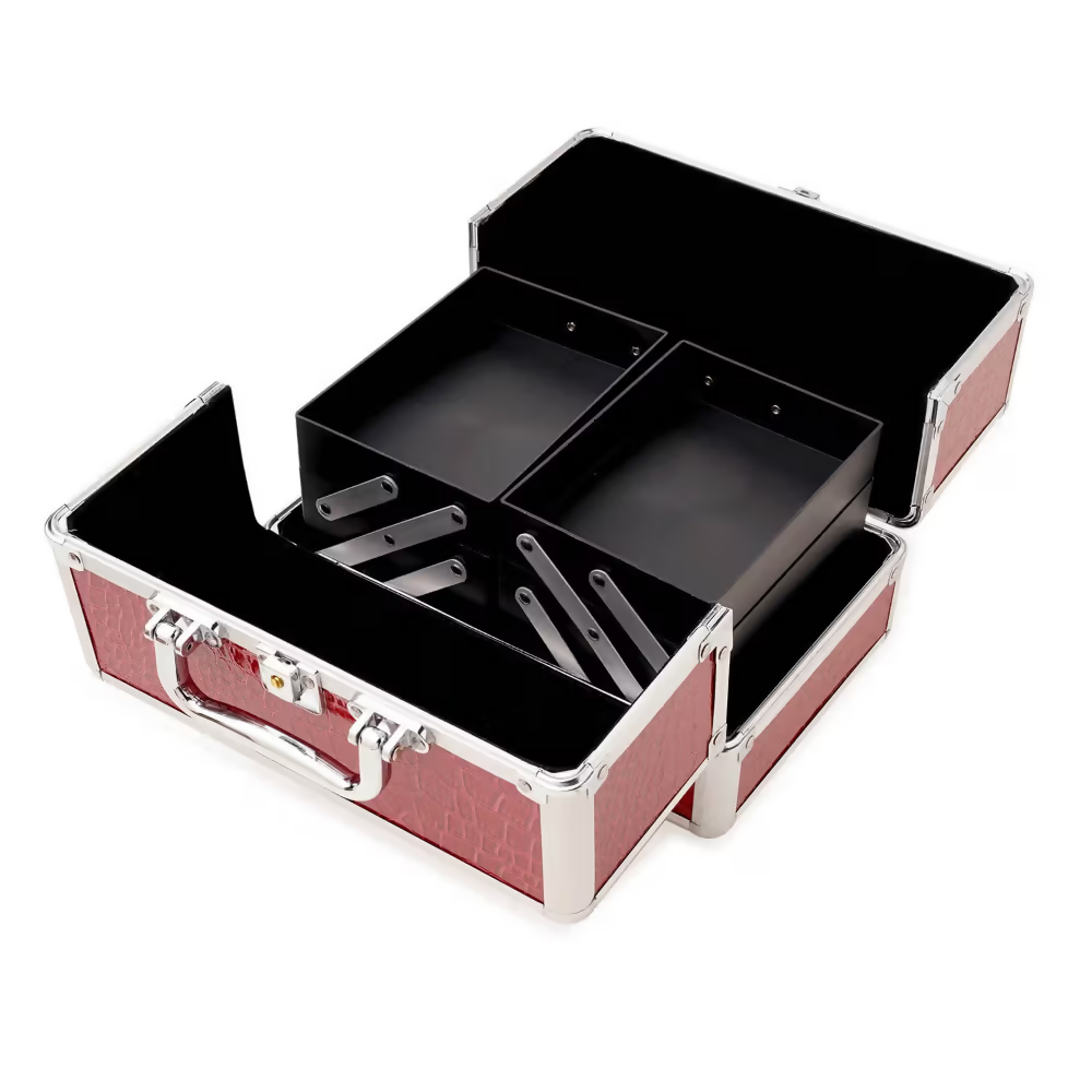 Bronson Professional Makeup Vanity Trousseau Box Faux Leather Finish (Multi-Color)