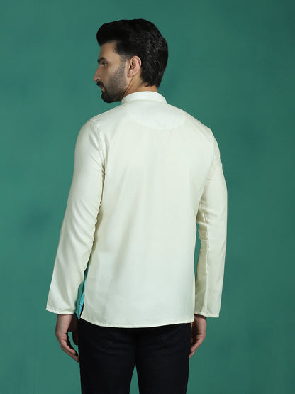 Zavaya Multicolor Ombre Rayon Short Kurta for Men
