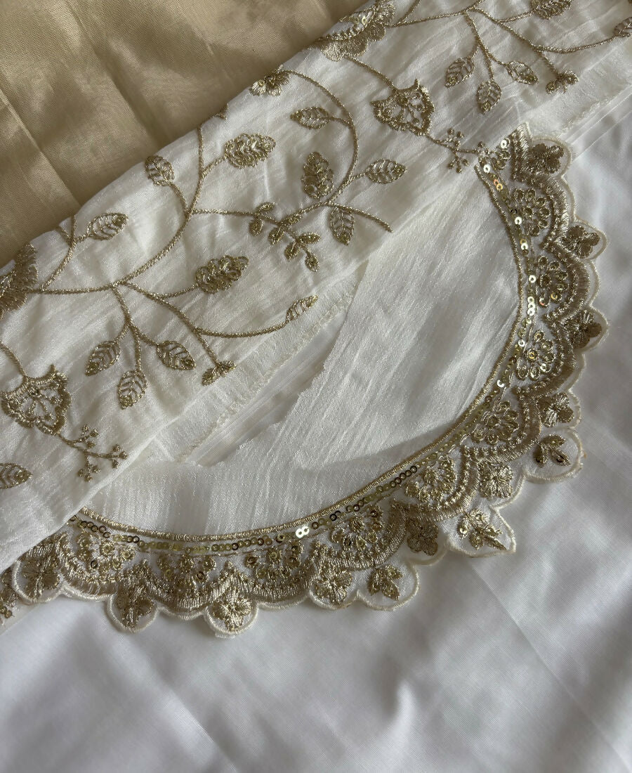 KC White Vichitra Silk Palazzo Suit For Women Festival Wear